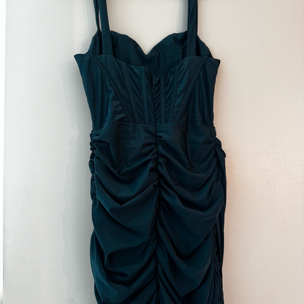 REVOLVE Teal Draped Mini Dress - Picture 5 of 5